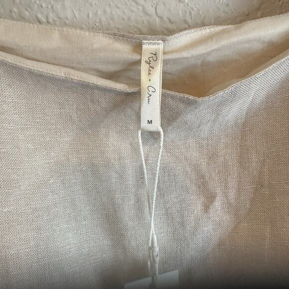 NWT Rylee + Cru Womens Kala Mini Dress Medium Linen Pockets Minimalist Beach - Picture 4 of 7